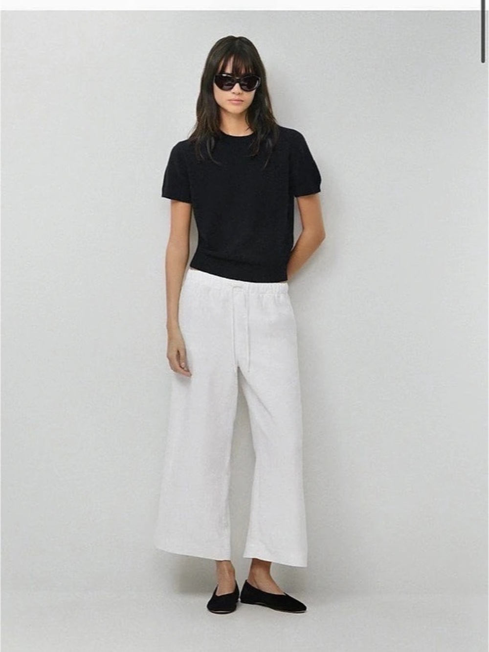 NWT Aritzia The Lodge Pant™ Cropped - CruiseLinen™ Wide Leg Linen Pants in White